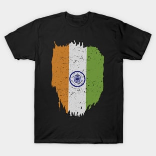India Flag in Tricolor with Ashoka Chakra Desi Indian T-Shirt